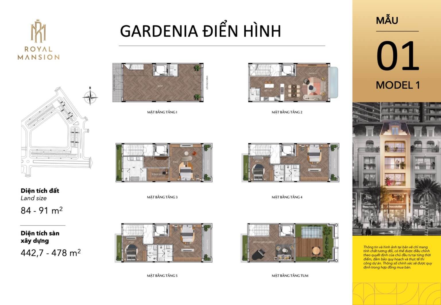 mặt bằng shophouse royal mansion bắc giang phân khu gardenia